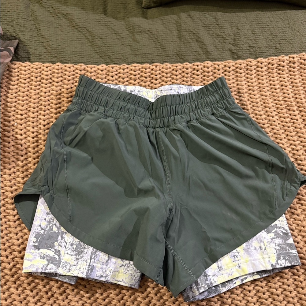 Women's Green Athletic Shorts